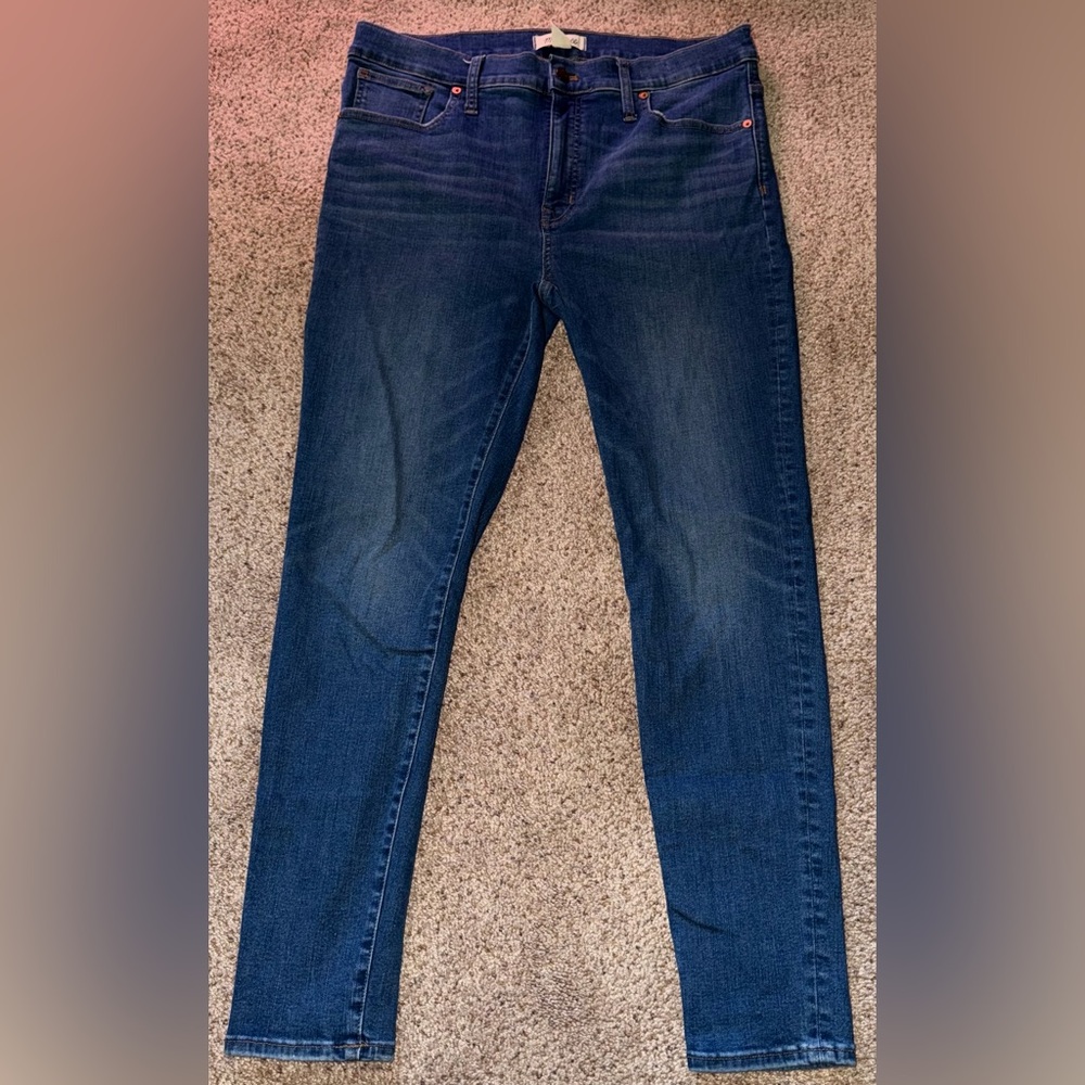 Madewell Women's Dark Blue Mid-Rise Skinny Jeans